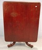 543 - Extremely large English mahogany tilt top table with carved feet, 29in. T, 53in x 44in.
