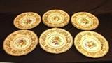 138 - Set of 8 hand painted porcelain service plates, Spode china, 1900's,