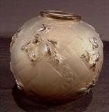 146 - Round french glass vase with blown out bees, signed Sabino, early 1840's - 1890's.