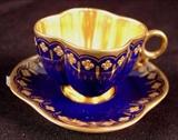 175 - Coalpart demitasse C & S cobalt blue and gold.