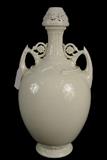 191 - Royal Worcester white porcelain vase, 19in. T., has been repaired.