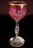 198 - Wine, cranberry St. Louis cut glass bowl, French