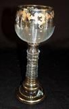 201 - Venetian wine glass, blue and gold.