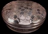 212 - Round frosted glass powder jar signed R. Labigue.