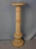 222 - Marble pedestal, Victorian period with Greek design around base and twisted column with key design.
