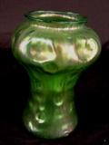 227 - Iridescent green Loetz glass, ca. 1900, 8in. T.