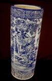 245- Blue and white Chinese export umbrella holder, ca. 1890, 25in. T.