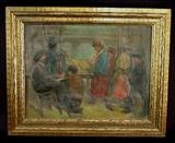 257 - Oil on canvas in gilt frame signed Arthur Zeller, paper tag on back, 23 x 29.5.