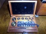 Analytical Balance, Weight set plus Platinum riders and Calibrated weights. This balance was used at the Coca Cola Company Los Angeles laboratory. The head chemist in the 1950's and 60's was Paul Duling. He arranged for the balance to be sold to a dental student, Steven Bein, who has owned it ever since