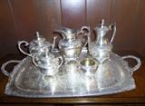 Rogers Bros.  fancy silver plate tea set