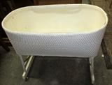 Victorian white wicker bassinet 