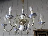 Delft blue and white chandelier