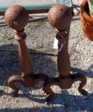 wrought iron andirons