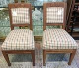 Art Deco side chairs with wool upholstery 