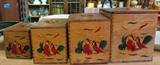 wooden kitchen canisters with roosters