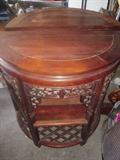 一对黄花梨半圆桌 One pair of huanghuali  half Roundtable