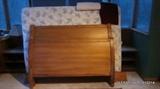 Sleigh Bed with side rails and slats. Queen Size Chiropratic Mattress by Springwall
