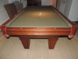 Pool Table w/ green felt and mother of pearl inlaid