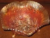 Imperial Marigold Carnival Glass Tri-Foot  Bowl