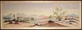 Carlo of California (22" x 48") Desert Scape Mid-Century on board c.1960's