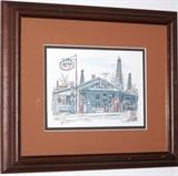 "Oil Field Grocery" Drumright, Oklahoma signed Print by Al Richardson 1983