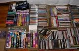 Many CD's, VCR Tapes, Cassettes and DVD's