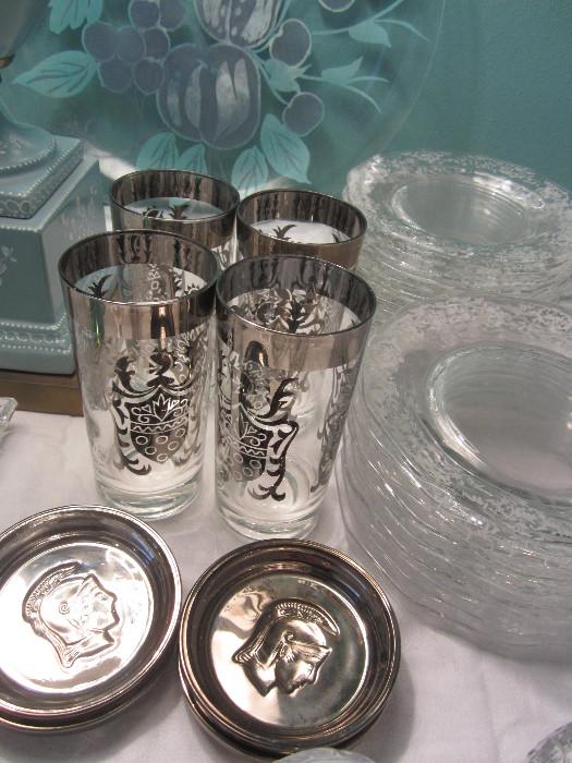 Kimiko Vintage Glassware With Coasters