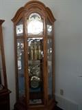 Howard Miller grandfather curio cabinet clock