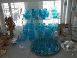 vintage blue glassware