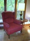 Nice wing back chair
Interesting table with 3 drop leaves