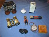 Vintage opera glasses and biinoculars
Running Hampden watch
Servel Electrolux bank
Schrader gauge and Beede pocket meter