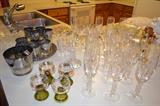 Austrian glass set, bar ware, crystal and more