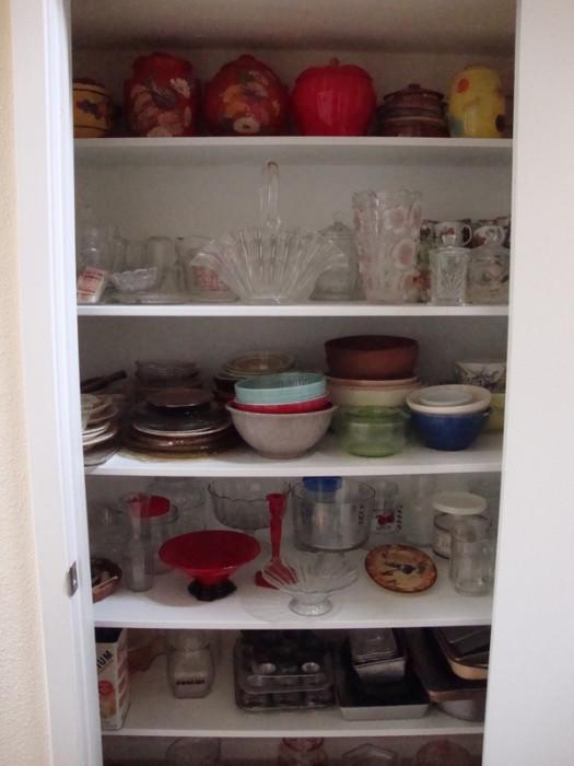 crystal glassware, cookie jars, bowls