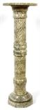 Lot#1052, ITALIAN MARBLE PEDESTAL, C. 1900, H 40"Italian marble circa 1920. White and black swirl.