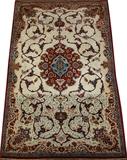 Lot#1058, ISFAHAN PERSIAN WOOL & SILK RUG, 4' 0" X 2' 5"Silk foundation.