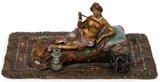 Lot#1106, AFTER NAM GREB, AUSTRIAN COLD PAINTED BRONZE FIGURE OF A RECLINING NUDE, H 2 1/2", W 6 1/2"A reclining nude with opium pipe.  No apparent markings.
