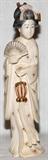 Lot#1147, JAPANESE IVORY FIGURE OF A GEISHA HOLDING FAN, H 12"Signed at the base (see photo); c. 1950's; painted details.