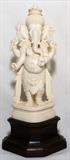 Lot#1202, INDIA CARVED IVORY FIGURE, PARVATI H 8 1/4"Indian ivory of god Parvati. On a teakwood base.  The ivory without the stand is 8".