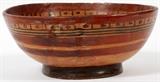 Lot#1327, PRE-COLUMBIAN POTTERY BOWL, H 3 3/4'', DIA 9 3/8''Geometric design interior and exterior, on a shallow foot.