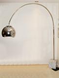 Lot#1362, ITALIAN STYLE CHROME ARC LAMP, H 76", W 58"Marble base.