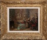 Lot#2009, ANTAL PECZELY, OIL ON CANVAS, 15" X 18 1/2", RABBI IN STUDY,Signed lower left, framed. Antal (Anton) Peczely (HUNGARIAN, 1891-1963)