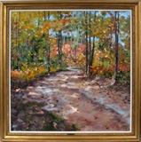 Lot#2013, PIERRE BITTAR (AMERICAN B. 1934), OIL ON CANVAS, H 43", W 43", FALL WOODS WITH ROAD,Signed lower right; period gilt frame.