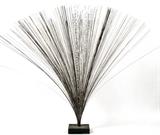 Lot#2035, HARRY BERTOIA (AMERICAN 1915-1978), STAINLESS STEEL & SLATE SPRAY SCULPTURE, H 38"Contemporary, spray sculpture on base. Base measurement  6" X 5 3/4".  Spray is stainless steel, base is slate.  Unsigned.  Comes with a Harry Bertoia signed small poster from the Joslyn Museum in Omaha, Nebraska.  Sculpture authenticated by Celia Bertoia, www.HarryBertoia.org, 2791 Butch Cassidy Dr., Bozeman, Montana  59718 (certificate in customer file).  Provenance:  The Joslyn poster and spray have been together since acquired.  It is unknown if the piece was in the Joslyn exhibition. The piece comes from the Boston/Fall River area, likely  from a gallery or private sale. It has been in the consignor's possession for the last ten years.  Acquired through family descent.  It was thought to be from the late 1960's - early 1970's.  The Bertoia-signed Josyln Art Museum poster included with the piece had a postmark from early 1970's.  Authenticator's notes:  6 different sprays with the same dimen