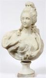 Lot#2045, FRENCH MARBLE BUST ON PEDESTAL BASE, 19TH.C., H 24"Probably Marie Antoinette; unsigned.