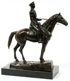 Lot#2125, SYDNEY MARCH BRONZE SCULPTURE H 11.5", L 11", D 3", "EDWARD VIII, DUKE OF WINDSOR"Sydney March [English 1875-1968].  Depicting Edward VIII, also known as the Duke of Windsor, mounted on horseback.  Signed in the base of the sculpture and atop a marble base H 1.25", L 9.25, D 5".