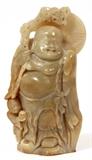 Lot#2309, CHINESE CARVED SOAPSTONE FIGURE OF BUDDHA, H 8 1/2" W 4 1/4"Standing figure of Buddha. Measures H. 8 1/2" x 4 1/4".