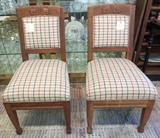 pair of Art Deco side chairs with wool upholstery 