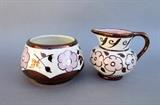English lustre ware individual cream and sugar