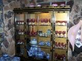 Drexel Chinoiserie China Cabinet; Val St. Lambert Ruby Cased Crystal Service for 12 in the Blarney pattern; copeland Spode Italian Dinnerware Pieces
