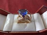 Tanzanite and diamond ladies ring